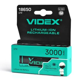 Lítium-ion akkumulátor 3,7 V 3000 mAh 18650 1 db VIDEX