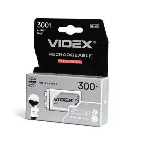 Nikkel-metálhidrid akkumulátor 8.4V 300mAh 9V 1 db. VIDEX