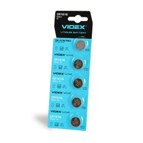 Lítium gombelem lapos 50mAh CR1616 Videx bliszter 5 db.