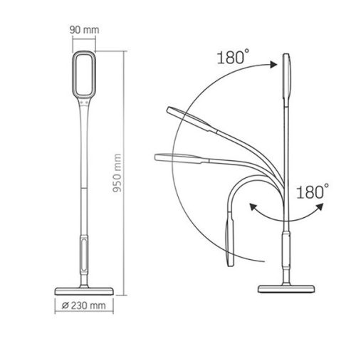 Asztali állólámpa 2 az 1-ben LED 12W 3000K-5500K CCT szabályozható érintés FEHÉR