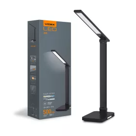   LED asztali lámpa 18W 700lm 6500K Cool Black szabályozható Videx