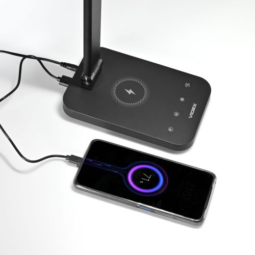 LED asztali lámpa 18W 700lm 6500K Cool Black szabályozható Videx