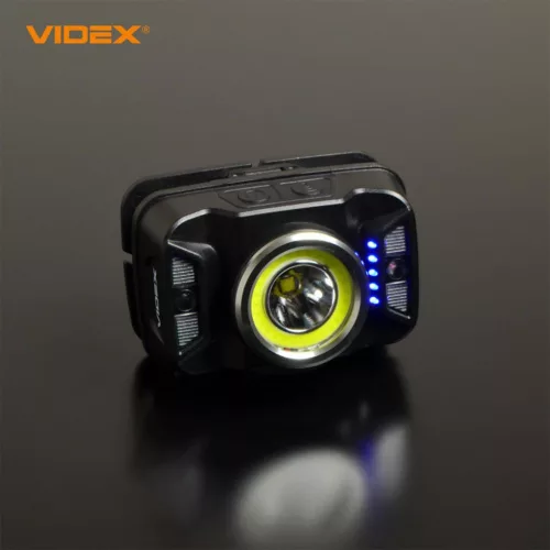 Újratölthető LED fejlámpa érintésérzékelő 5W + COB 410lm 5000K H035C VIDEX