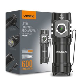   Taktikai LED-es újratölthető zseblámpa vízálló 10W 600lm 5700K A055 VIDEX