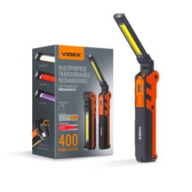   Újratölthető LED kézi zseblámpa 5W 400lm 5 üzemmód UV fényerőszabályozható Videx