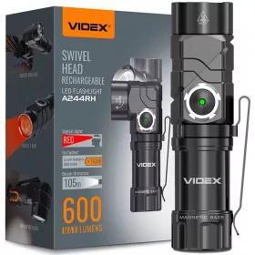   Taktikai LED-es újratölthető zseblámpa vízálló 10W 600lm 5000K A244RH VIDEX