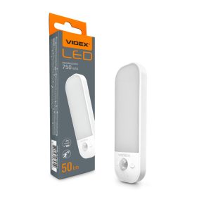   LED éjszakai fény mozgásérzékelővel, 0.8W, 50lm, CCT, 120°, 750mAh, Fehér, VIDEX
