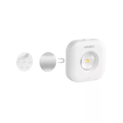 Vezeték nélküli LED lépcsővilágítás érzékelővel 1W 70lm CCT 90° 750mAh Fehér VIDEX
