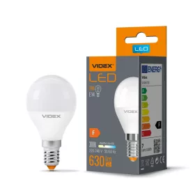   LED izzó E14 G45 Ball 7W = 50W 630lm 3000K Meleg 240° Videx