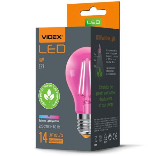 E27 8W LED izzó FITO VIDEX növénynövesztő lámpa