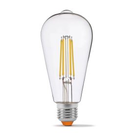   E27 ST64 LED izzó 6W = 50W 630lm 4000K semleges izzószál, 360°-ban szabályozható VIDEX