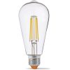 E27 ST64 LED izzó 6W = 50W 630lm 4000K semleges izzószál, 360°-ban szabályozható VIDEX