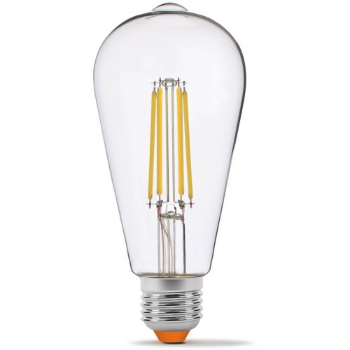 E27 ST64 LED izzó 6W = 50W 630lm 4000K semleges izzószál, 360°-ban szabályozható VIDEX