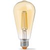 E27 ST64 LED izzó 6W = 44W 550lm 2200K meleg borostyánszálas 360°-ban szabályozható VIDEX