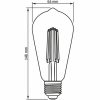 E27 ST64 LED izzó 6W = 44W 550lm 2200K meleg borostyánszálas 360°-ban szabályozható VIDEX