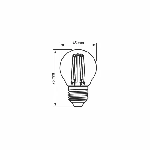 LED izzó E27 G45 Ball 6W = 60W 806lm 3000K Meleg 360° FILAMENT Videx