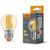 E27 G45 LED izzó 6W = 52W 680lm 2200K meleg borostyán izzószál 360° VIDEX