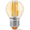 E27 G45 LED izzó 6W = 52W 680lm 2200K meleg borostyán izzószál 360° VIDEX