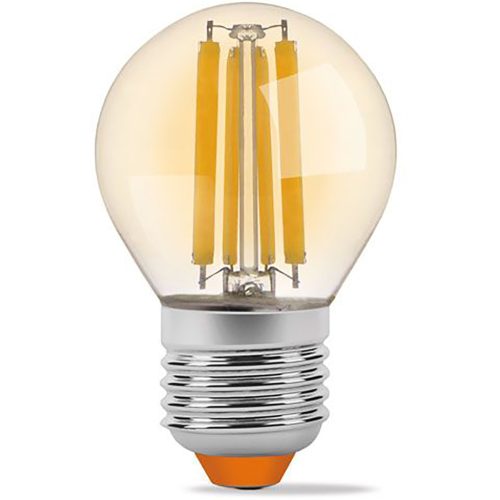 E27 G45 LED izzó 6W = 52W 680lm 2200K meleg borostyán izzószál 360° VIDEX