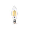 LED izzó E14 C35 Gyertya 6W = 60W 806lm 3000K Meleg 360° FILAMENT Videx