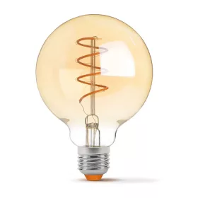   E27 G95 LED izzó 4W = 28W 300lm 2200K meleg borostyánszálas 360°-ban szabályozható VIDEX