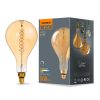 LED izzó E27 PS160 Körte 8W = 42W 500lm 1800K Meleg 360° FILAMENT Borostyánsárga fényerőszabályzó Videx