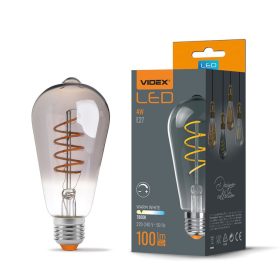   LED izzó E27 ST64 Edison 4W 100lm 1800K Meleg 360° FILAMENT füstölt szabályozható Videx