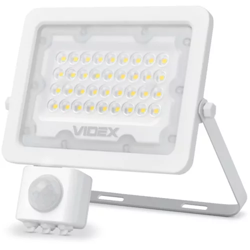 LED reflektor 30W 2700lm 5000K IP65 fehér mozgás- és alkonyérzékelővel VIDEX LUCA