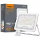 LED reflektor 50W 4500lm 5000K IP65 fehér mozgás- és alkonyérzékelővel VIDEX LUCA