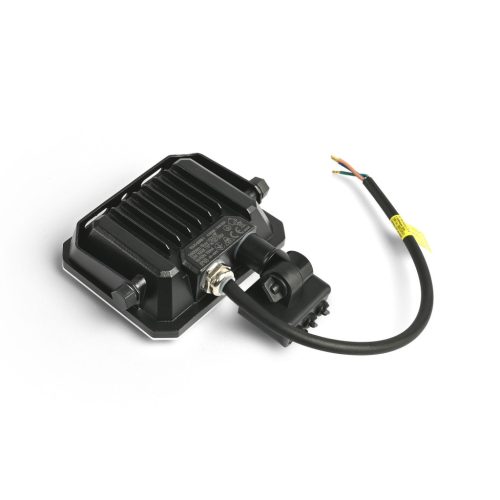 LED reflektor 20W 1900lm 5000K hidegfényű mozgás- és alkonyérzékelővel, fekete, tejszerű burával, Videx