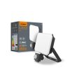 LED reflektor 30W 2850lm 5000K Hidegfényű mozgás- és alkonyérzékelővel, fekete, tejszerű burával, Videx