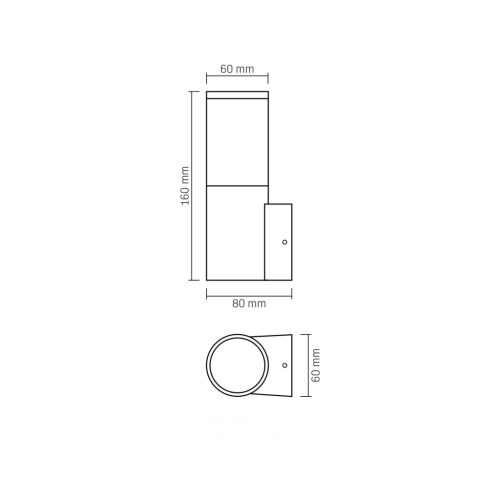 Kerti fali lámpa homlokzati kültéri lámpa IP54 GU10 szürke Videx