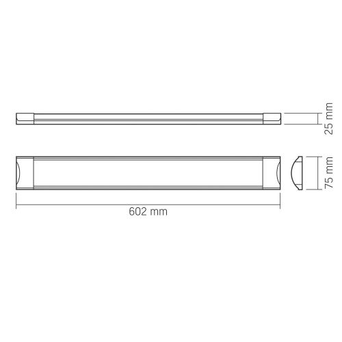 LED lámpa felületi panel 18W 2250lm 4000K semleges fehér BATTEN Videx