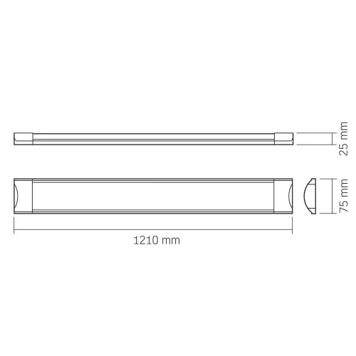 LED lámpa felületi panel 36W 4500lm 4000K semleges fehér BATTEN Videx