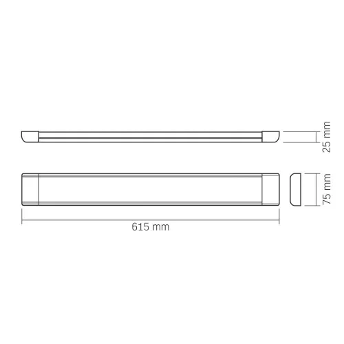 LED lámpa felületi panel 27W 3550lm 4000K semleges fehér BATTEN Videx