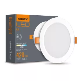   LED panel süllyesztett lámpatest 6W 620lm 4000K semleges Videx