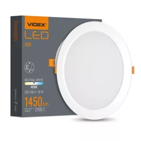   LED panel süllyesztett lámpatest 18W 2100lm 4000K semleges fehér Videx