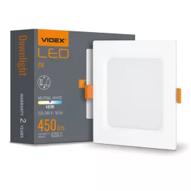   LED panel süllyesztett lámpatest 6W 620lm 4000K semleges fehér Videx