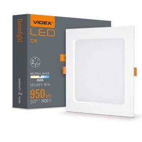   LED panel süllyesztett lámpatest 12W 1400lm 4000K semleges fehér Videx