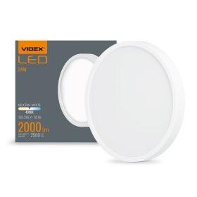   LED panel felületre szerelhető mennyezeti lámpa 24W 2500lm 4000K semleges fehér Videx