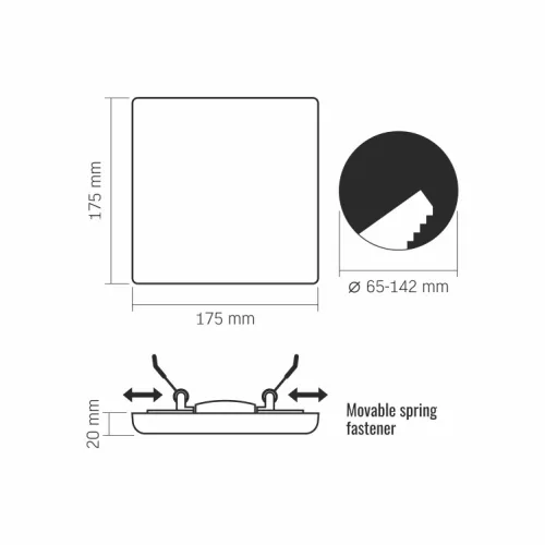 Süllyesztett lámpatest LED Panel 24W 2550lm 4000K Semleges DLFS VIDEX