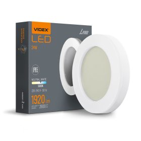   Kültéri lámpa mennyezeti LED lámpatest 24W 2600lm 5000K hideg fehér IP65 Videx