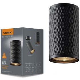   Felületre szerelhető mennyezeti lámpa LED cső GU10 fekete VIDEX