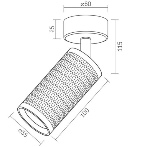 Felületre szerelhető mennyezeti lámpa LED cső GU10 fehér VIDEX