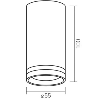 Felületre szerelhető mennyezeti lámpa LED cső GU10 fekete VIDEX