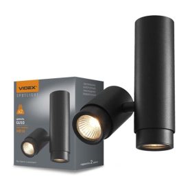   Felületre szerelhető világítótest mennyezeti lámpa LED cső 2xGU10 fekete VIDEX