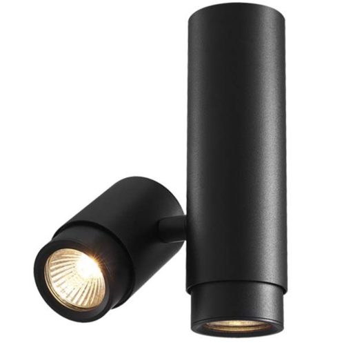 Felületre szerelhető világítótest mennyezeti lámpa LED cső 2xGU10 fekete VIDEX