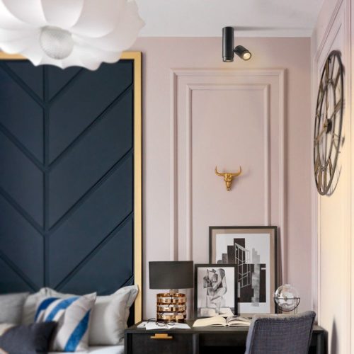 Felületre szerelhető világítótest mennyezeti lámpa LED cső 2xGU10 fekete VIDEX