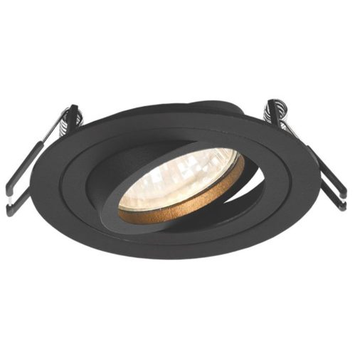 Süllyesztett mennyezeti lámpatest halogén GU10 VIDEX fekete kerek mozgatható