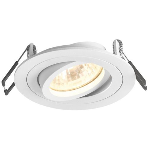 Süllyesztett mennyezeti lámpatest, halogén GU10, Videx, fehér, kerek, mozgatható